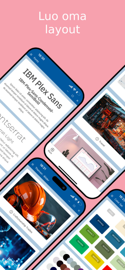 Suunnittele oma ulkoasu Website Builder App -sovelluksessa – älypuhelin.